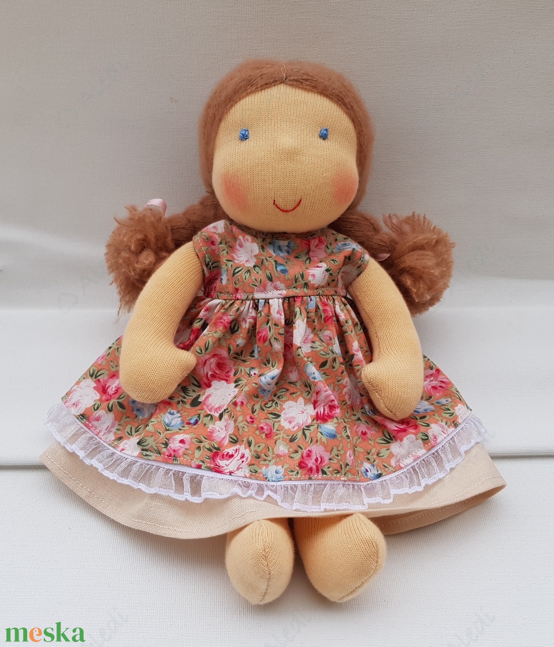 Kis Waldorf baba - barna ruhás - játék & sport - baba & babaház - öltöztethető baba - Meska.hu