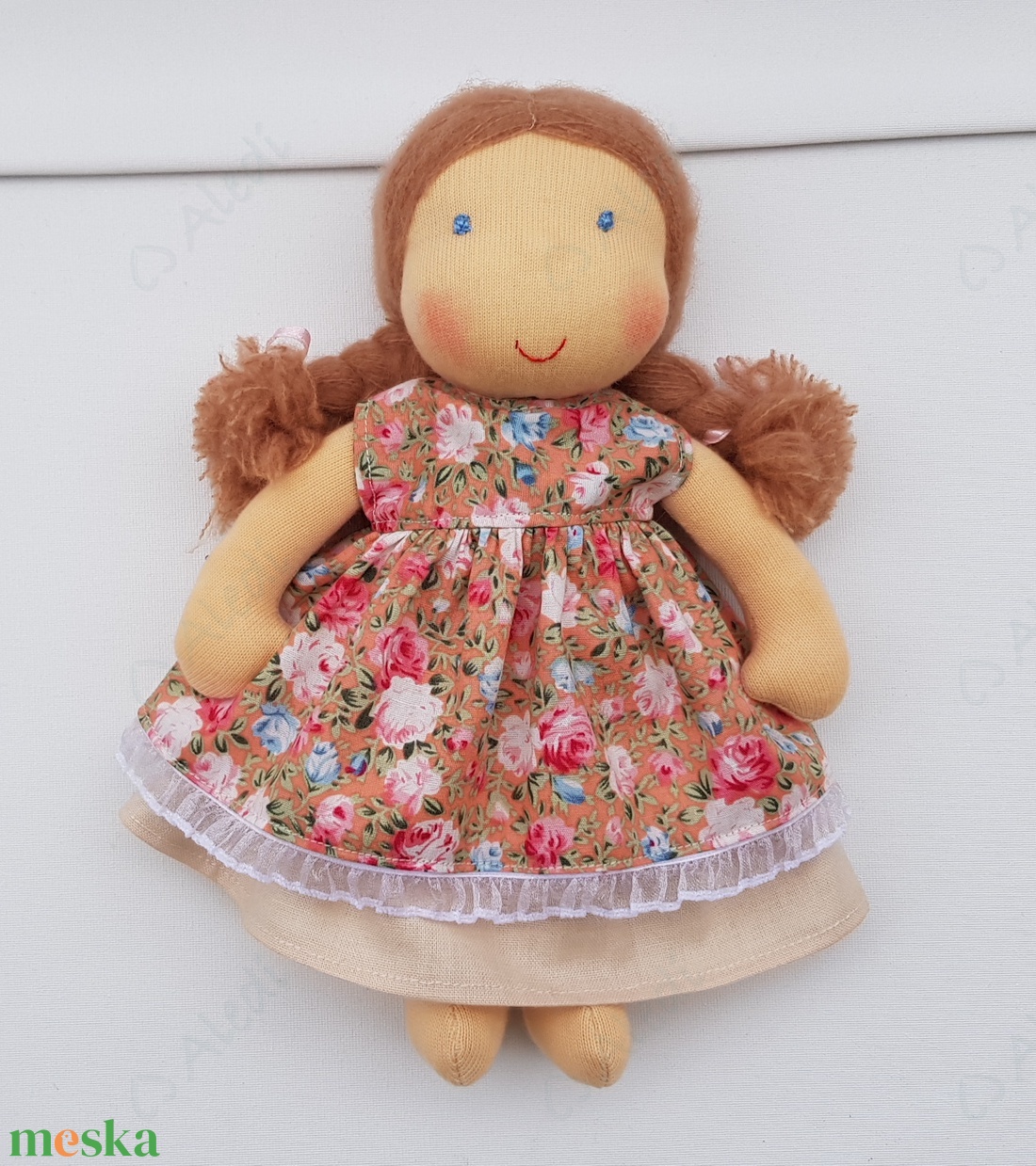 Kis Waldorf baba - barna ruhás - játék & sport - baba & babaház - öltöztethető baba - Meska.hu