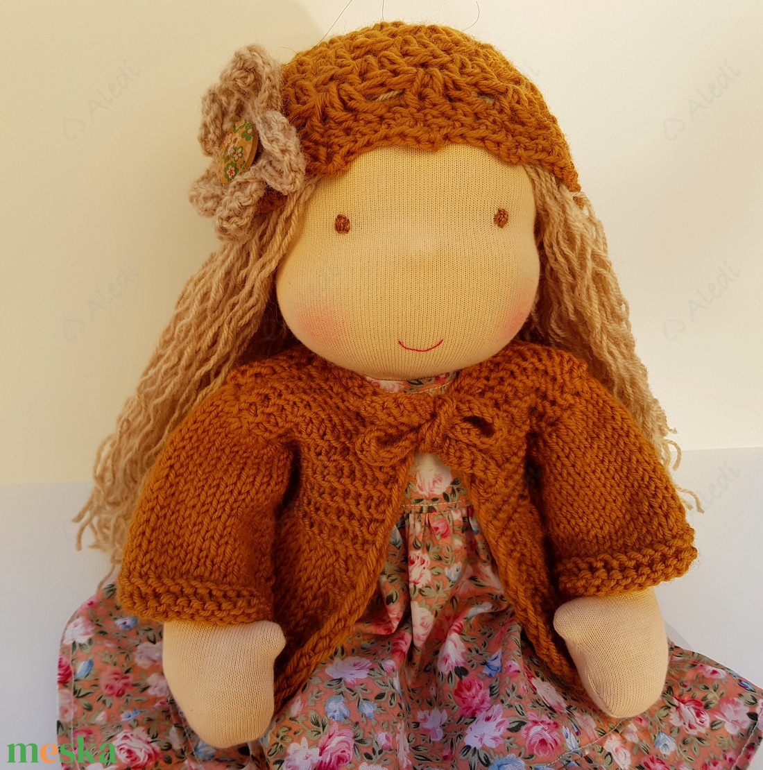 Waldorf baba - kardigános - játék & sport - baba & babaház - öltöztethető baba - Meska.hu