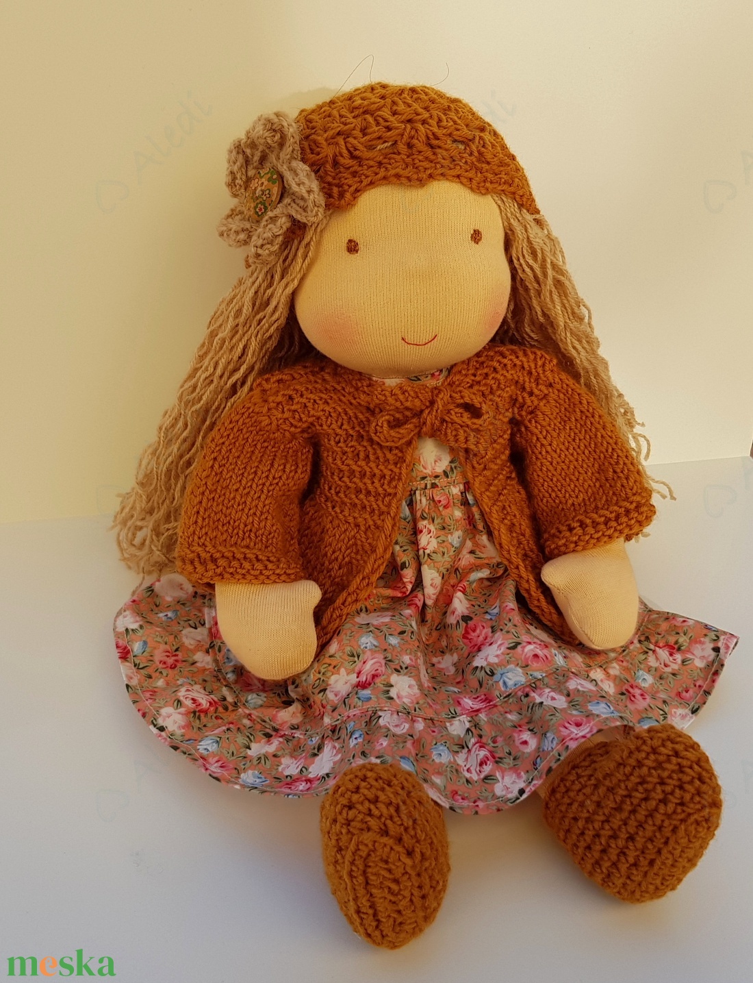 Waldorf baba - kardigános - játék & sport - baba & babaház - öltöztethető baba - Meska.hu