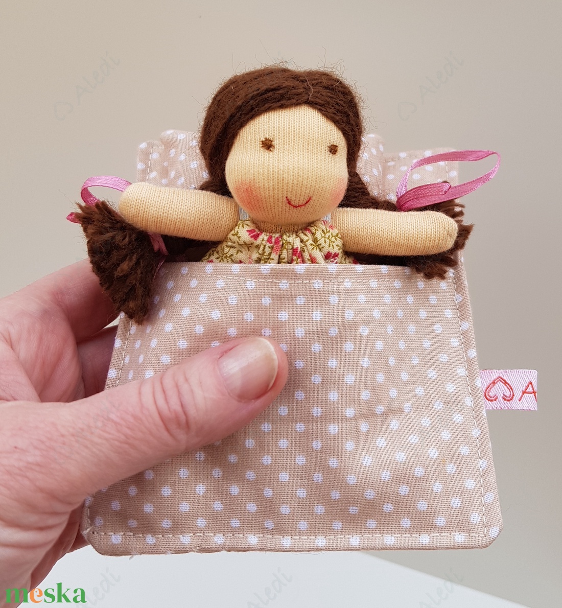 Apró Waldorf baba hálózsákkal - barna - játék & sport - baba & babaház - baba - Meska.hu