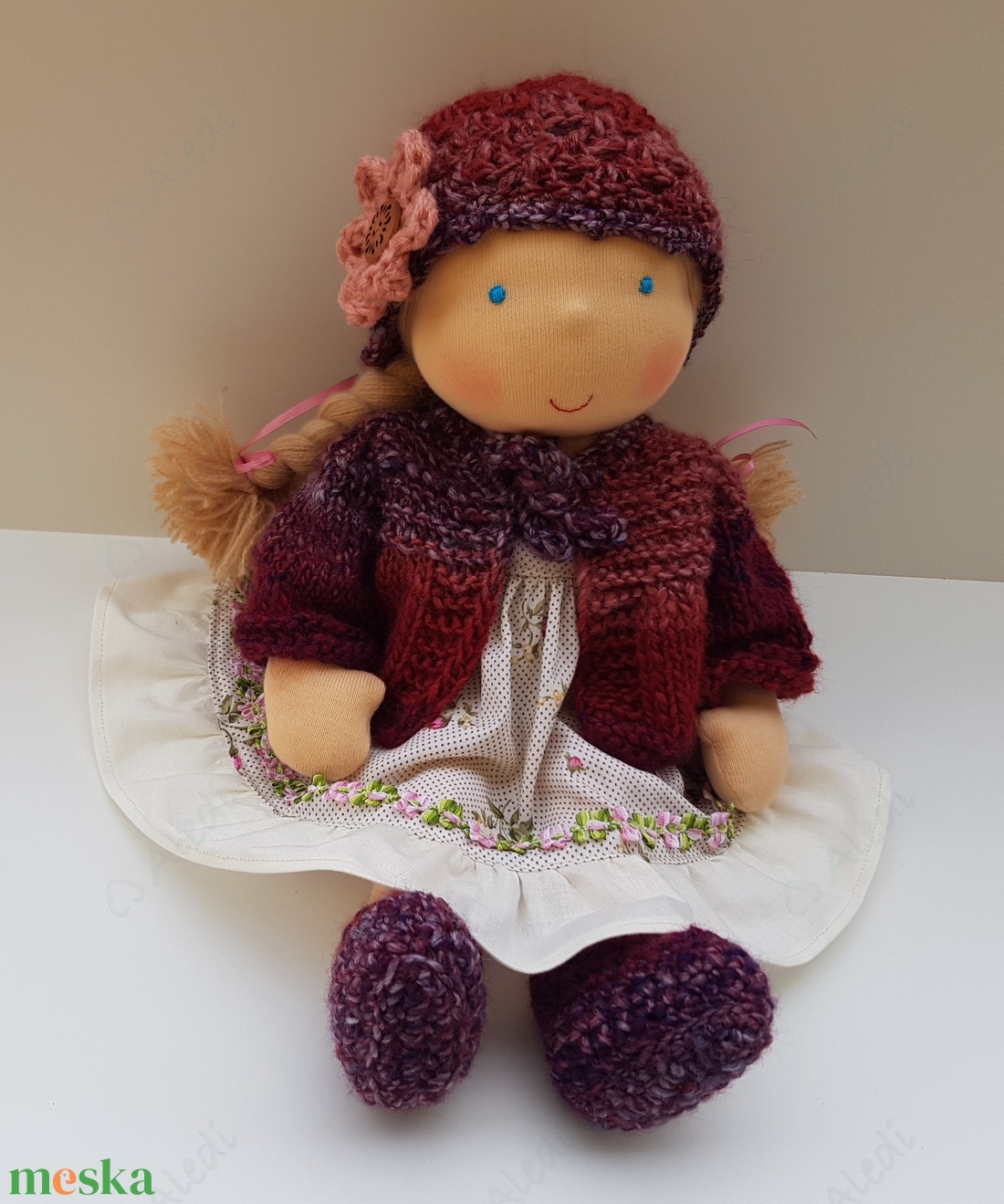 Waldorf baba - Bíborka - játék & sport - baba & babaház - öltöztethető baba - Meska.hu