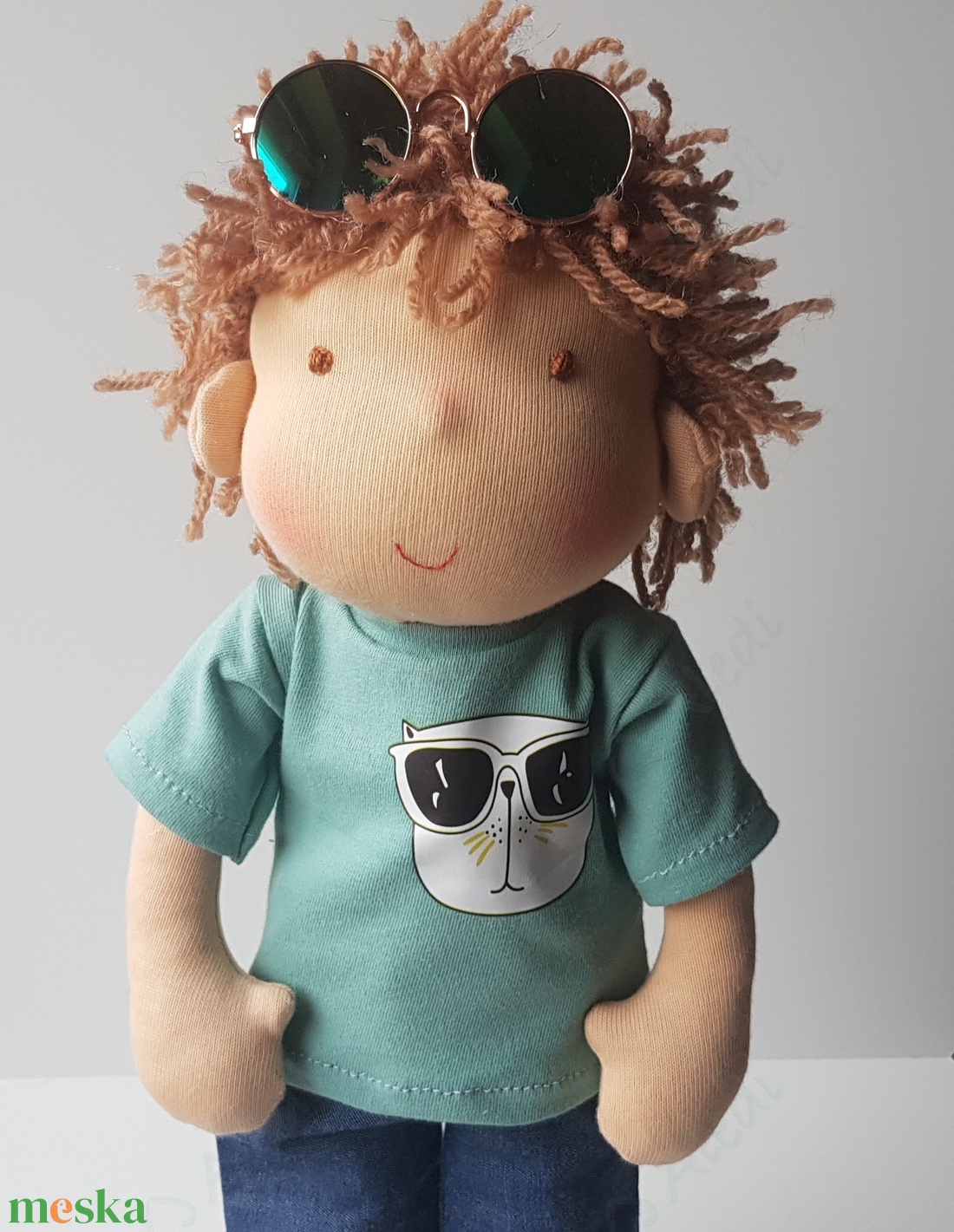 Napszemüveges Waldorf fiú baba - játék & sport - baba & babaház - öltöztethető baba - Meska.hu