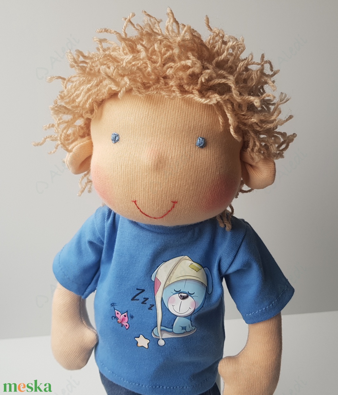 Szőke Waldorf fiú baba - játék & sport - baba & babaház - öltöztethető baba - Meska.hu