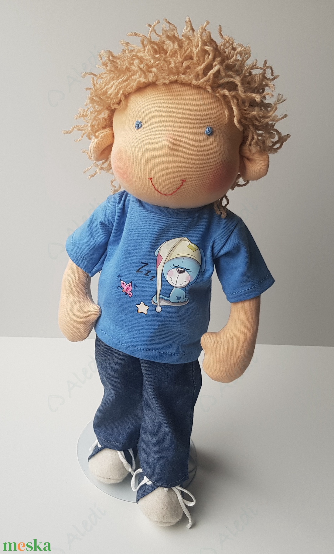 Szőke Waldorf fiú baba - játék & sport - baba & babaház - öltöztethető baba - Meska.hu