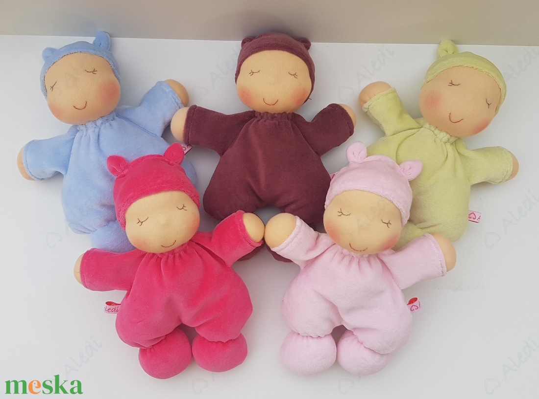 Plüss bébi baba - kék - játék & sport - baba & babaház - baba - Meska.hu