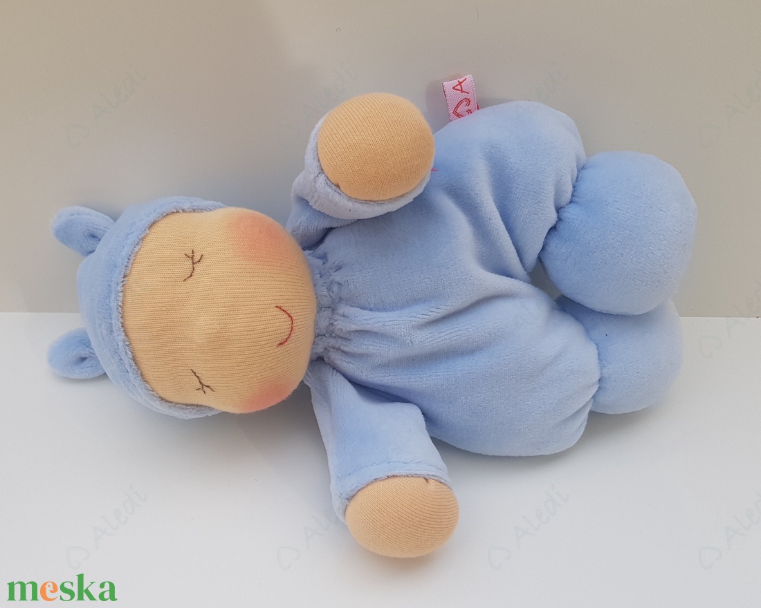 Plüss bébi baba - kék - játék & sport - baba & babaház - baba - Meska.hu