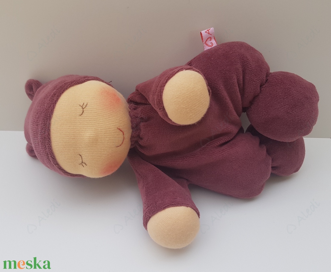 Plüss bébi baba - padlizsán - játék & sport - baba & babaház - baba - Meska.hu