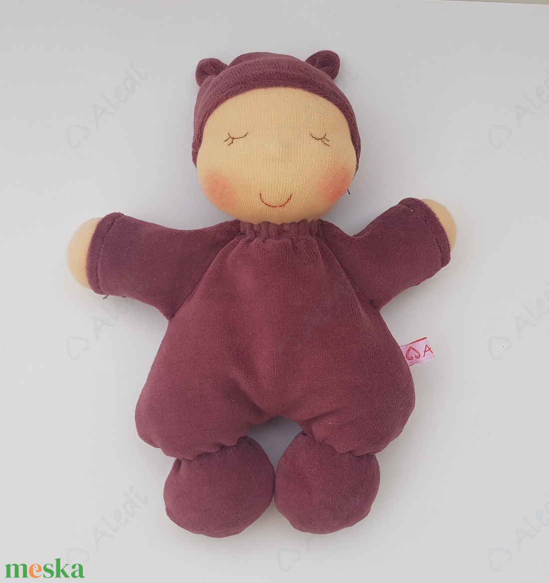 Plüss bébi baba - padlizsán - játék & sport - baba & babaház - baba - Meska.hu