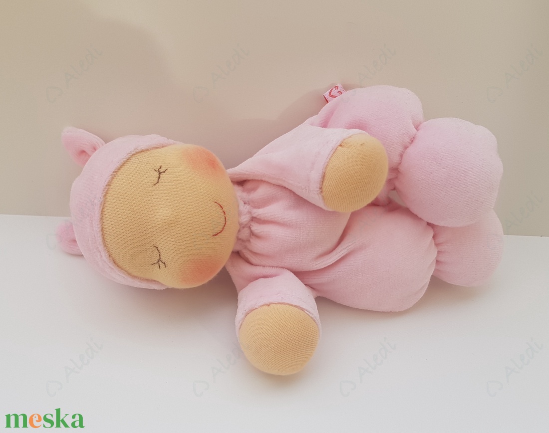 Plüss bébi baba - rózsaszín - játék & sport - baba & babaház - baba - Meska.hu