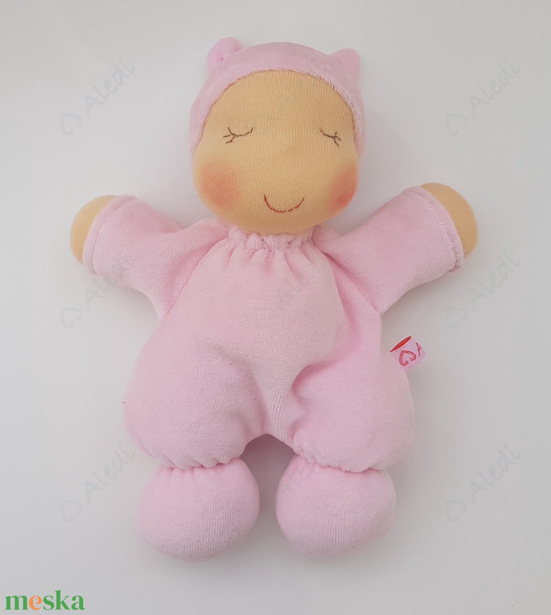 Plüss bébi baba - rózsaszín - játék & sport - baba & babaház - baba - Meska.hu
