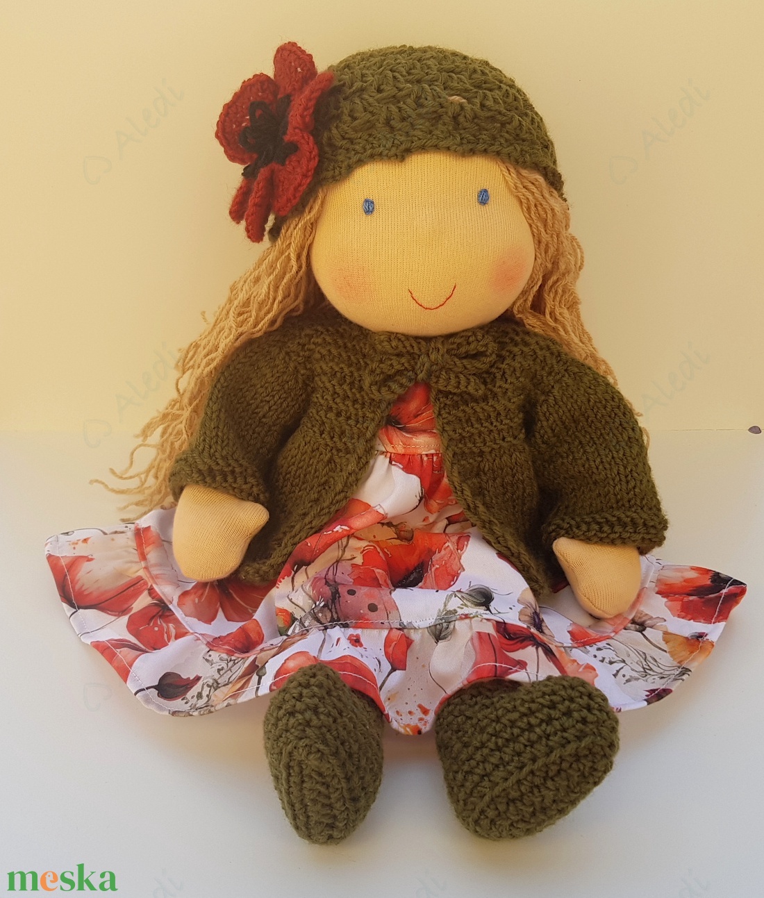 Waldorf baba - pipacsos - játék & sport - baba & babaház - öltöztethető baba - Meska.hu