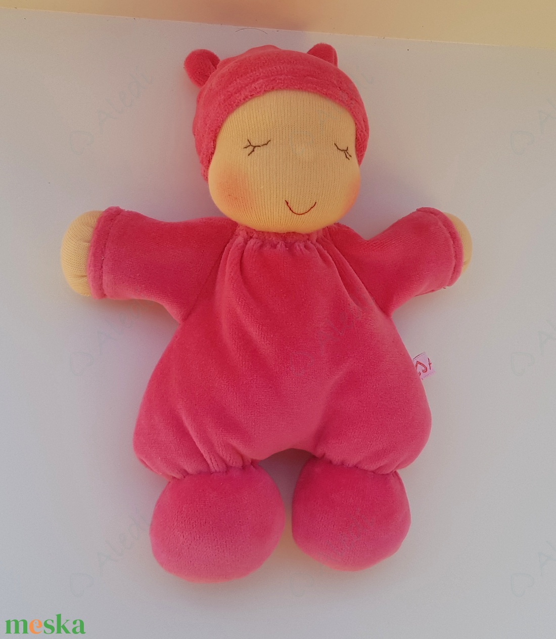 Plüss bébi baba - pink - játék & sport - baba & babaház - baba - Meska.hu