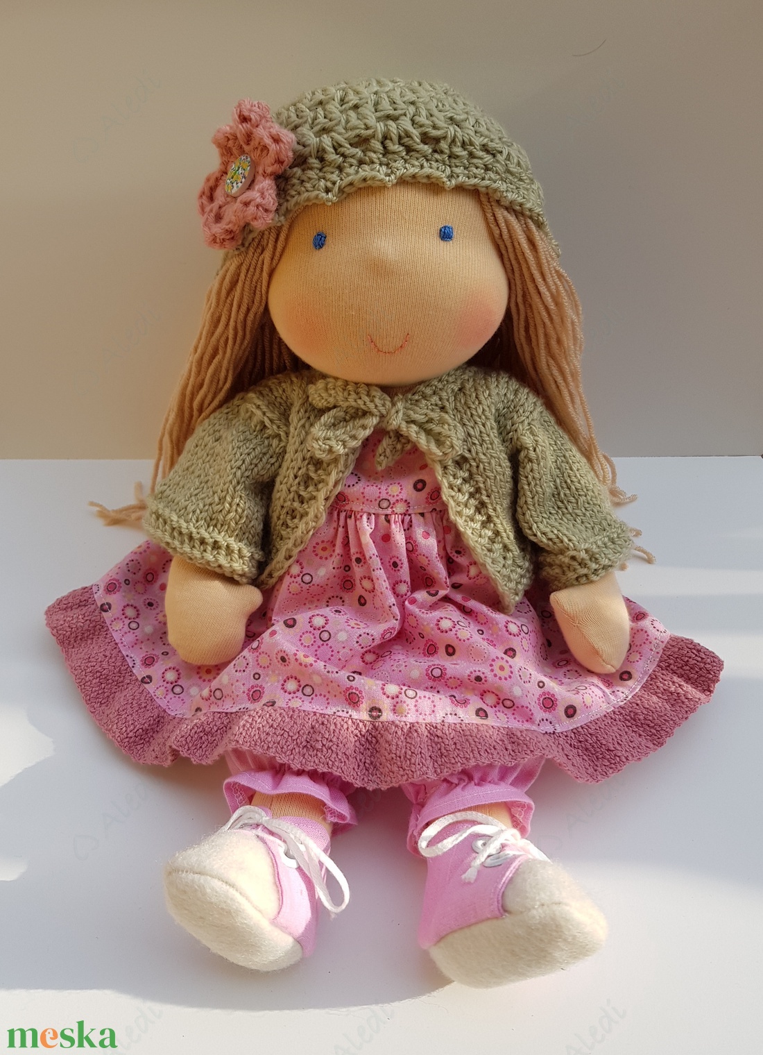 Waldorf baba - rózsaszín - játék & sport - baba & babaház - öltöztethető baba - Meska.hu