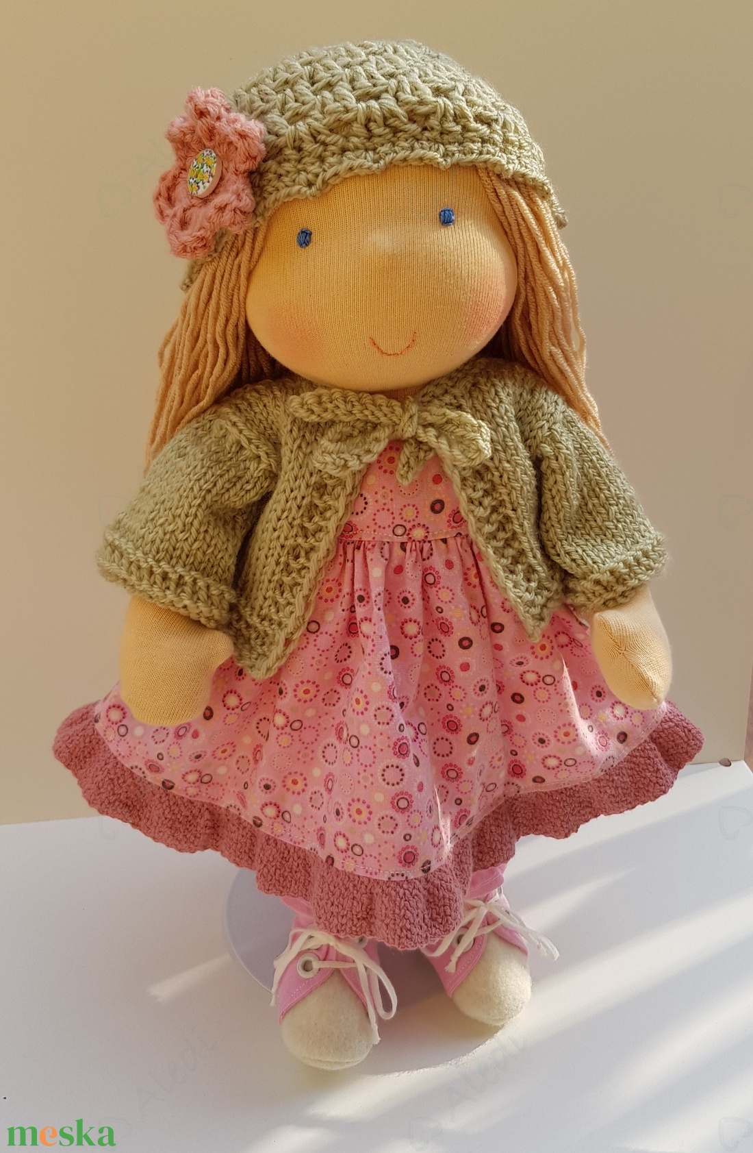 Waldorf baba - rózsaszín - játék & sport - baba & babaház - öltöztethető baba - Meska.hu