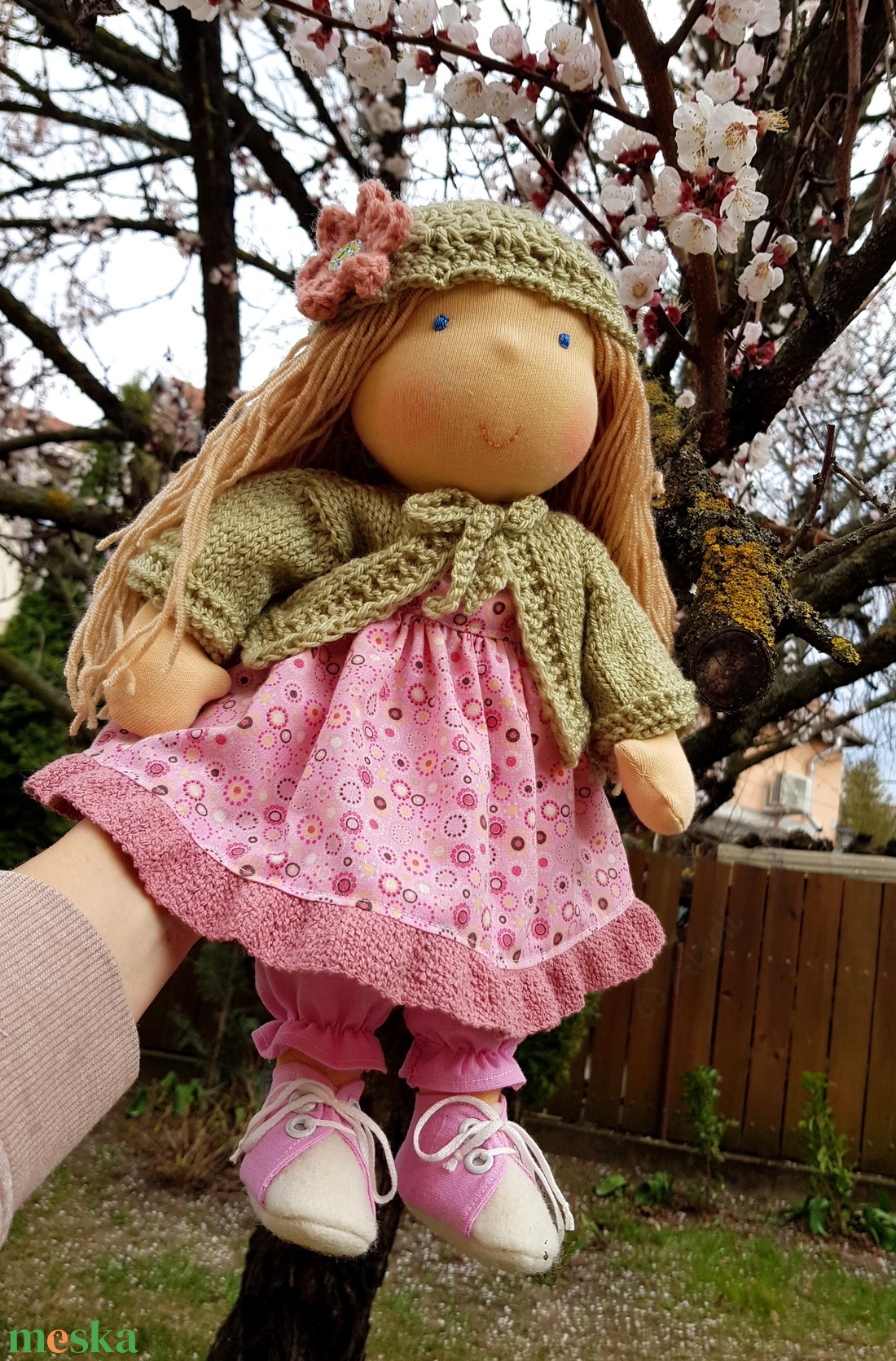 Waldorf baba - rózsaszín - játék & sport - baba & babaház - öltöztethető baba - Meska.hu