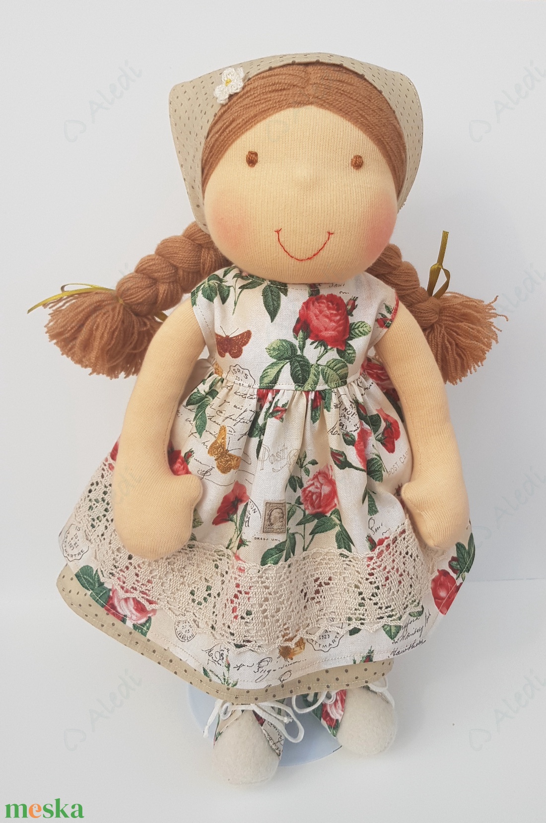 Rózsás Waldorf baba  - játék & sport - baba & babaház - öltöztethető baba - Meska.hu