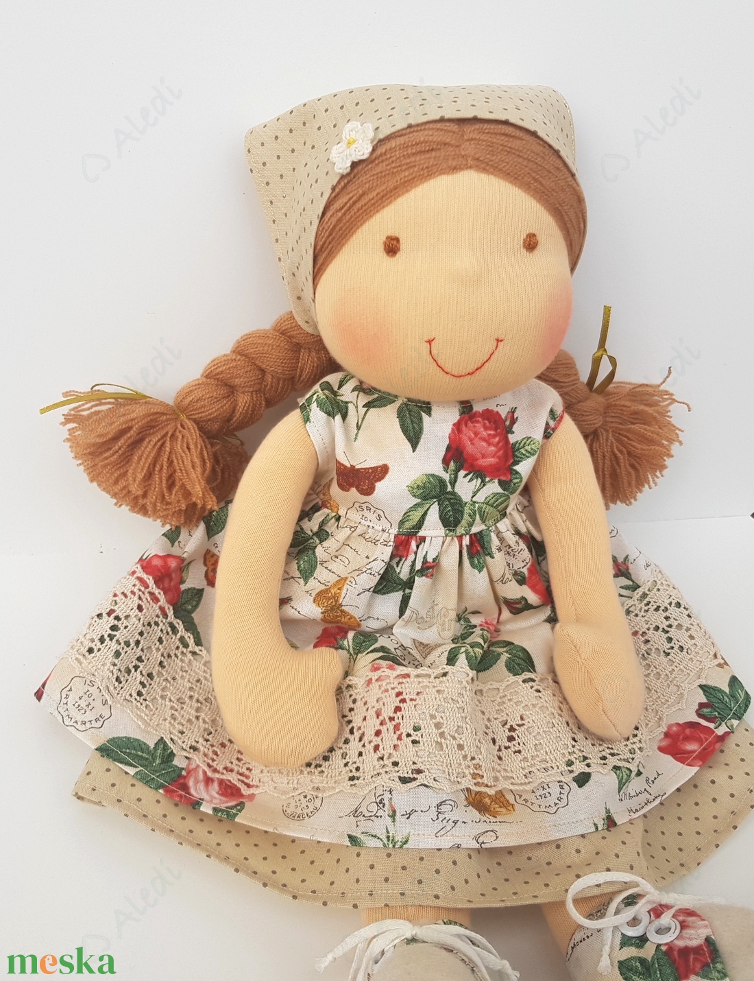 Rózsás Waldorf baba  - játék & sport - baba & babaház - öltöztethető baba - Meska.hu