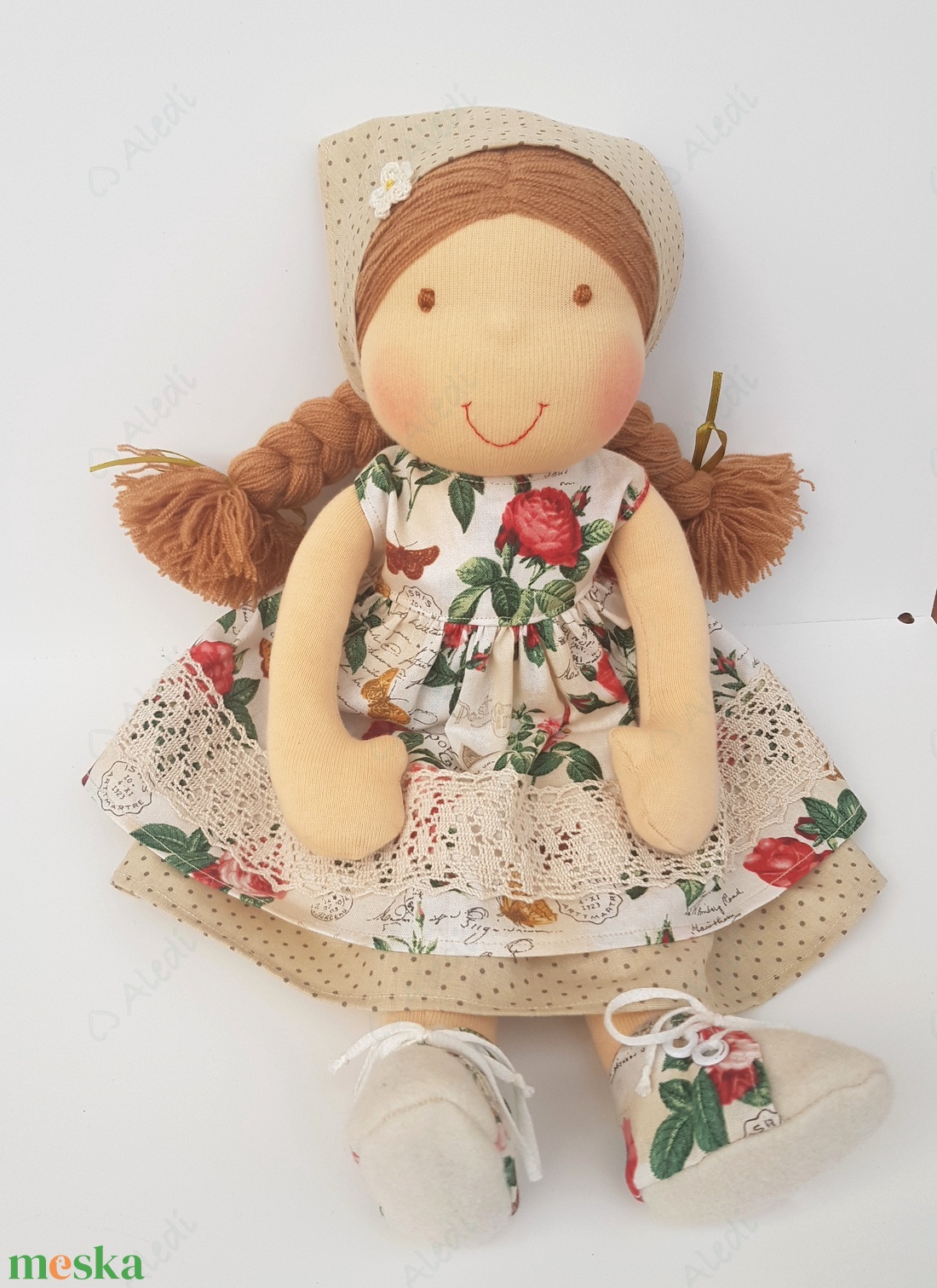 Rózsás Waldorf baba  - játék & sport - baba & babaház - öltöztethető baba - Meska.hu