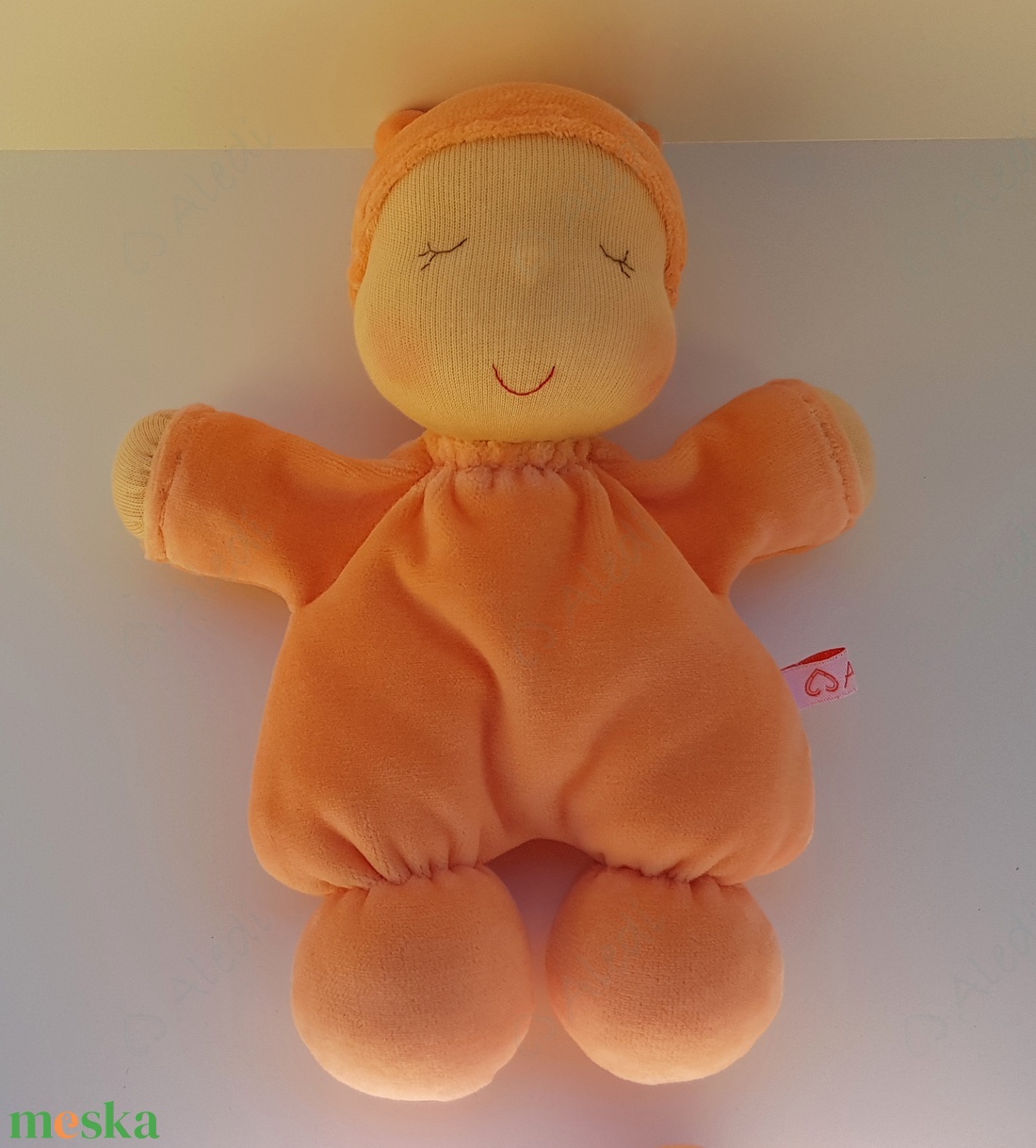 Plüss bébi baba - narancs - játék & sport - baba & babaház - baba - Meska.hu