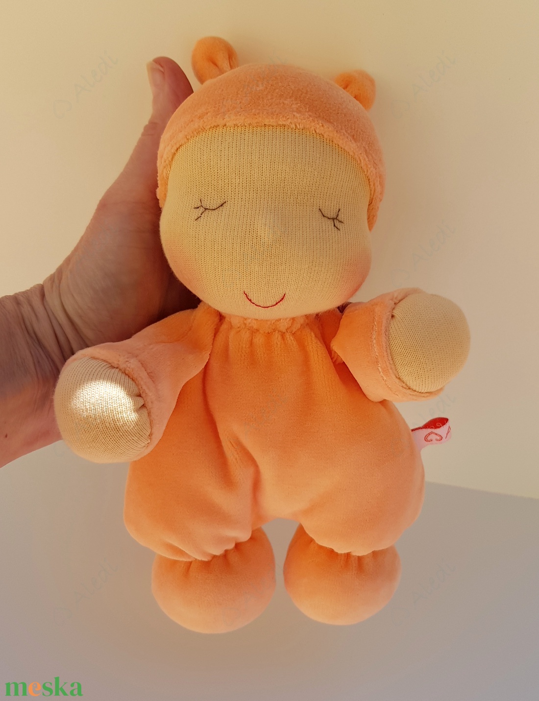 Plüss bébi baba - narancs - játék & sport - baba & babaház - baba - Meska.hu