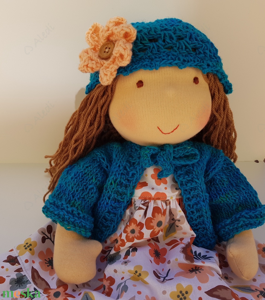 Waldorf baba - türkiz - játék & sport - baba & babaház - baba - Meska.hu