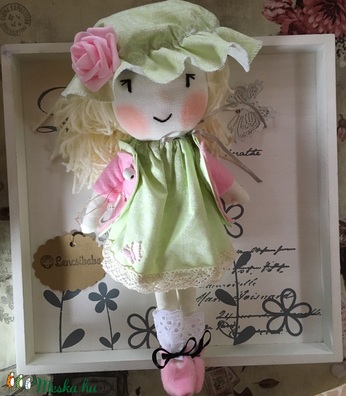 Tavaszi kislány, kézműves baba, textilbaba, rongybaba -  - Meska.hu