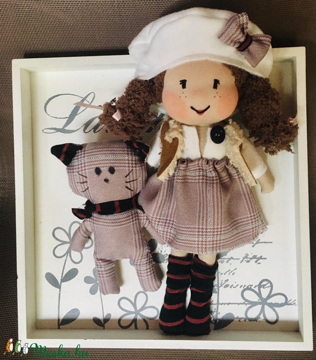 Lencsibaba és kedvenc cicája - játék & sport - baba & babaház - öltöztethető baba - Meska.hu