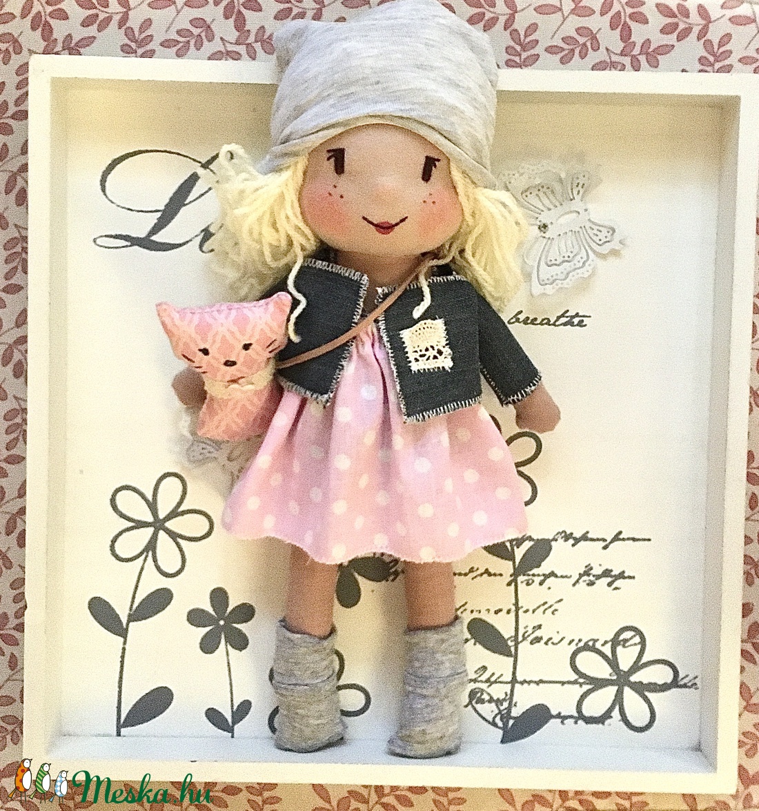 Kislány cicájával - játék & sport - baba & babaház - öltöztethető baba - Meska.hu