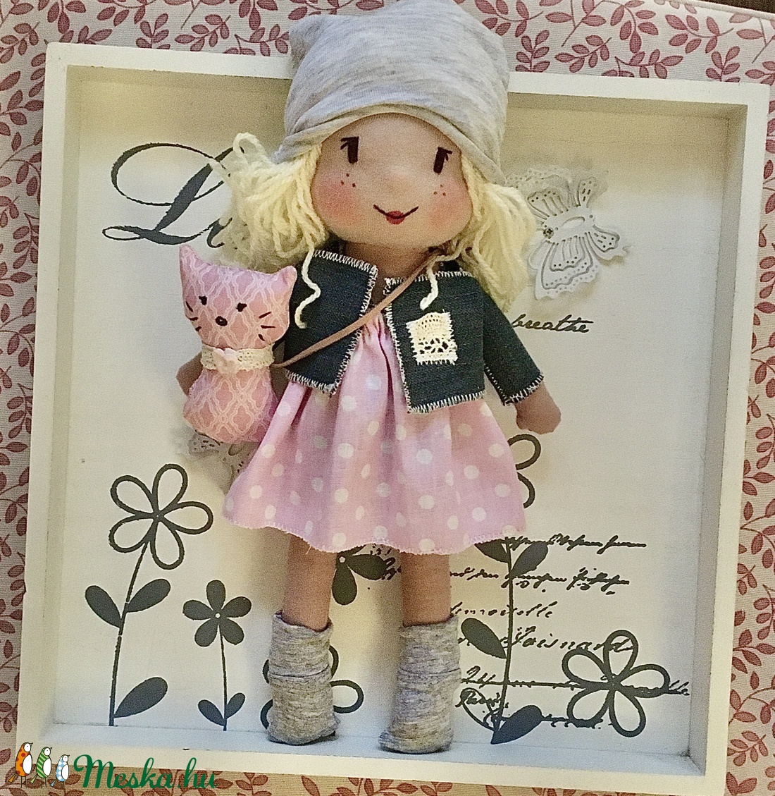 Kislány cicájával - játék & sport - baba & babaház - öltöztethető baba - Meska.hu