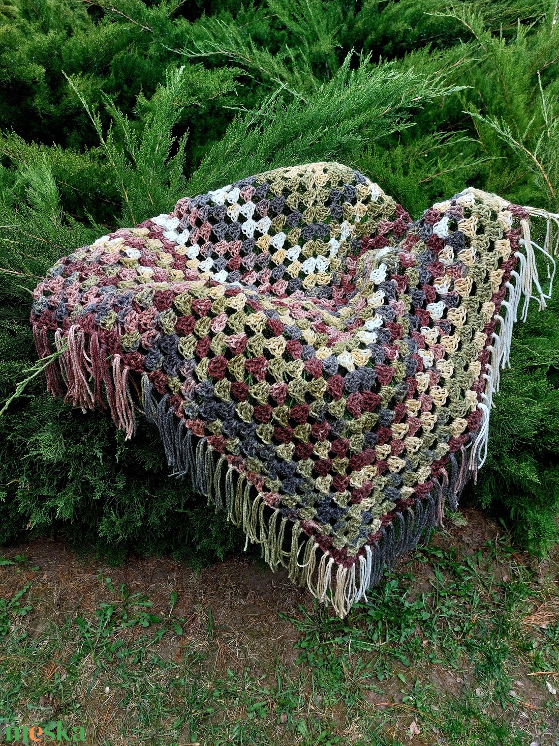 Tavasz, horgolt kendő - ruha & divat - sál, sapka, kendő - kendő - Meska.hu