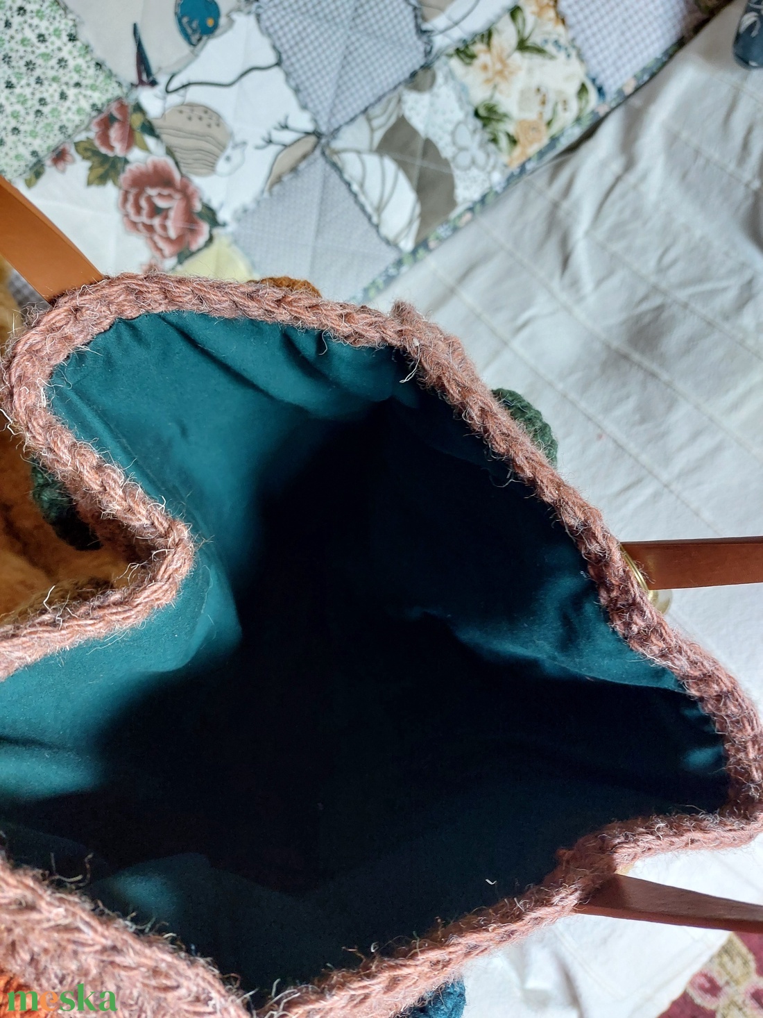 Gombóc gyapjútáska - táska & tok - kézitáska & válltáska - nagy pakolós táska - Meska.hu