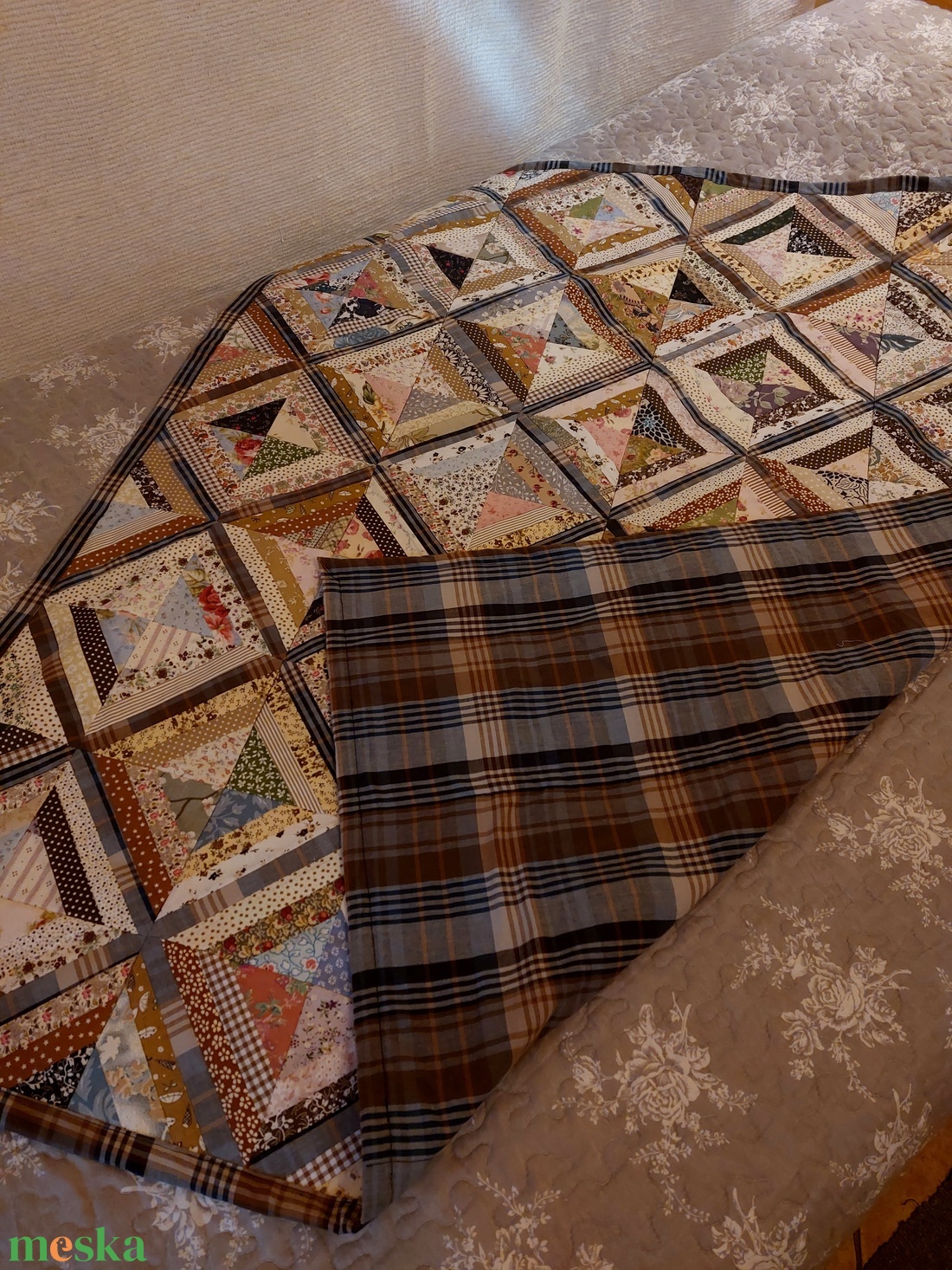 Színkavalkád patchwork takaró - otthon & életmód - lakástextil - felnőtt takaró, pléd - Meska.hu