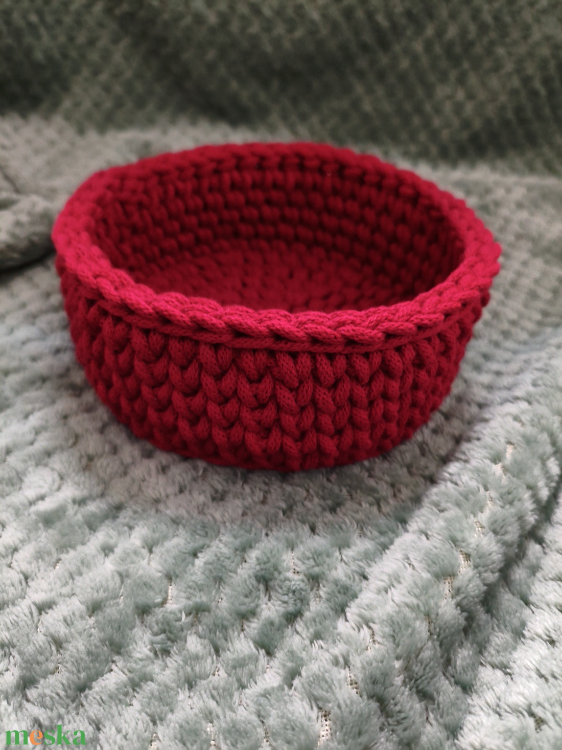 Horgolt kosár  - otthon & életmód - tárolás & rendszerezés - tárolókosár - Meska.hu