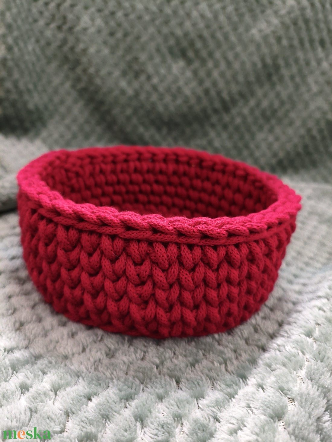 Horgolt kosár  - otthon & életmód - tárolás & rendszerezés - tárolókosár - Meska.hu