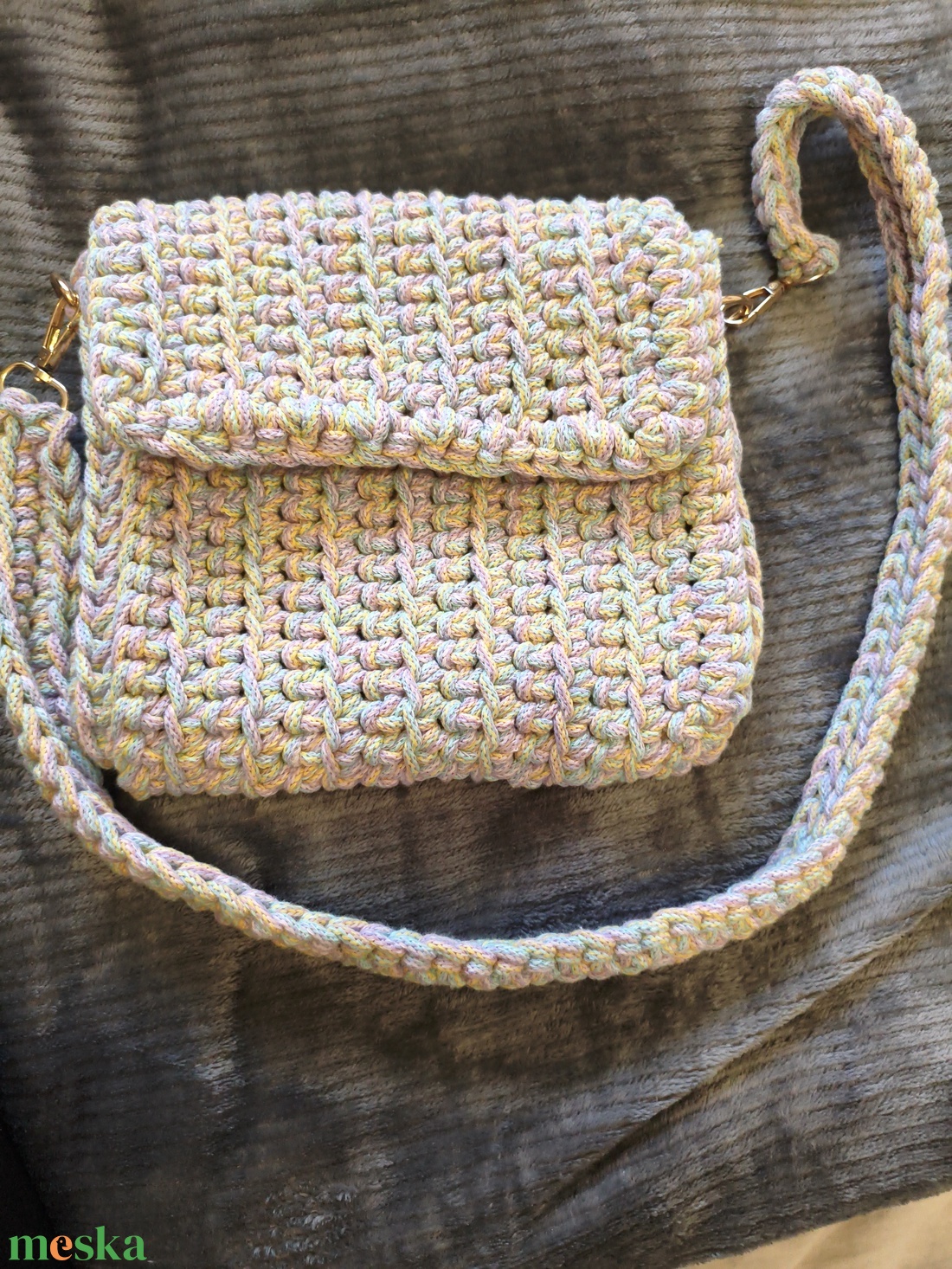 Horgolt válltáska  - táska & tok - kézitáska & válltáska - alkalmi táska - Meska.hu