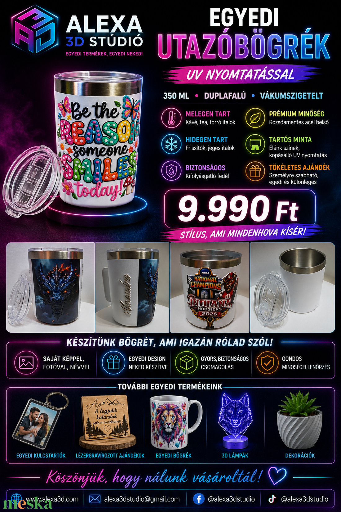 Egyedi Mintás Rozsdamentes Termobögre (355 ml)  - otthon & életmód - konyhafelszerelés, tálalás - tálalás - bögre & csésze - Meska.hu