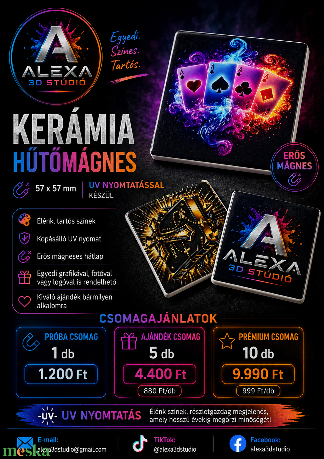 Hűtőmágnes 57x57mm uv nyomtatott - otthon & életmód - konyhafelszerelés, tálalás - konyhai dekoráció - hűtőmágnes - Meska.hu