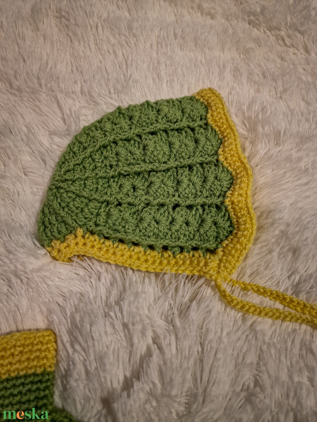 Horgolt kisbaba/lány szett sárga/zöld színben - ruha & divat - gyerekruha - szoknya - Meska.hu