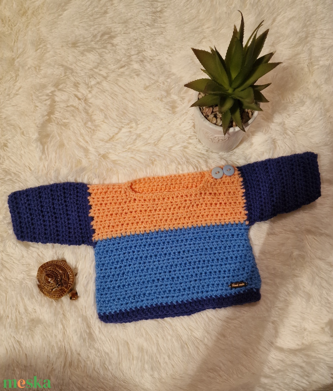 Színes kisbaba pulcsi  - ruha & divat - gyerekruha - pulóver - Meska.hu