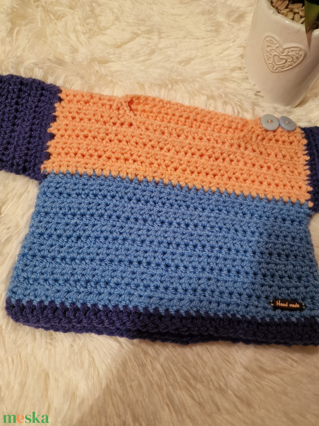 Színes kisbaba pulcsi  - ruha & divat - gyerekruha - pulóver - Meska.hu