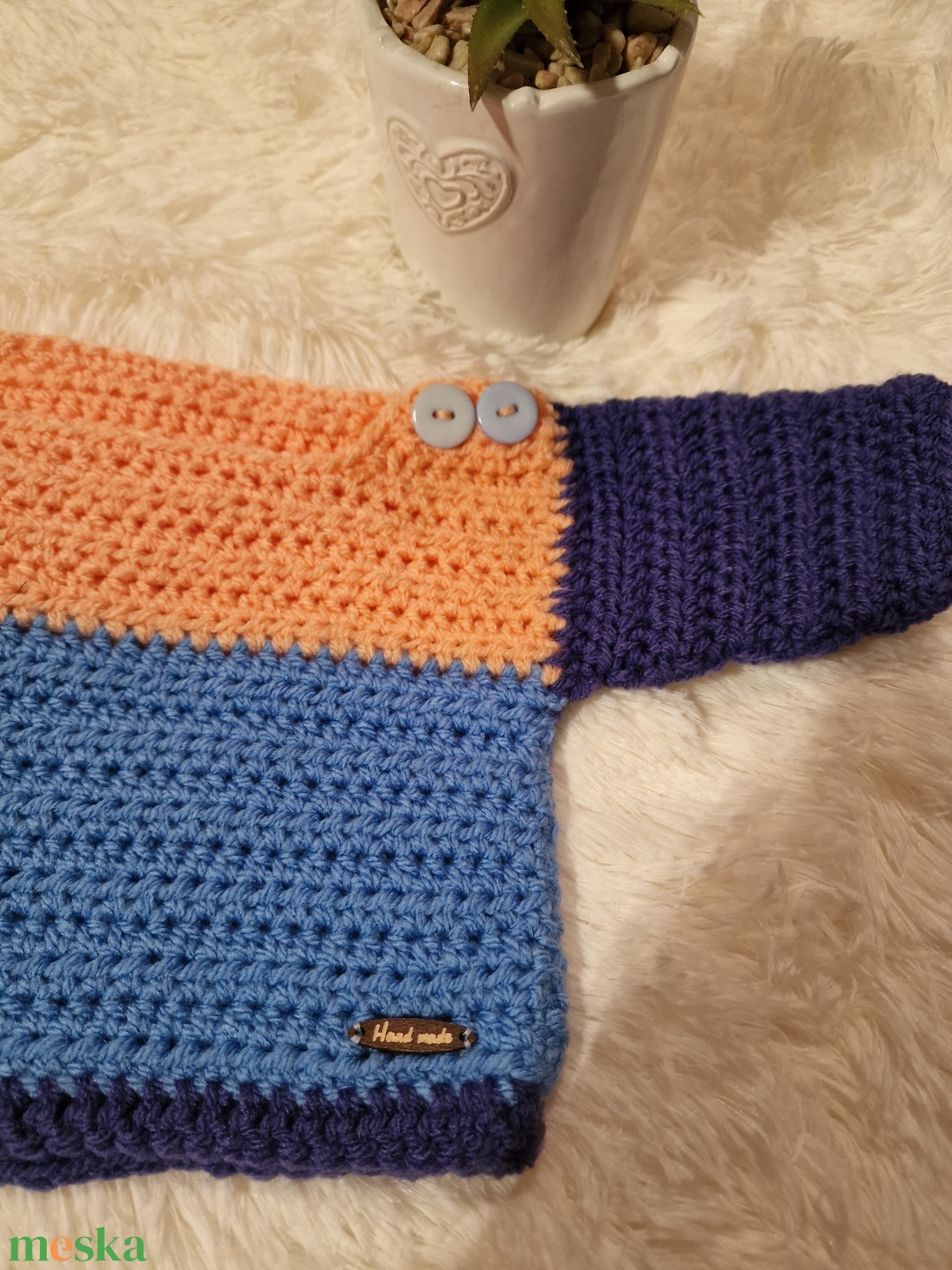 Színes kisbaba pulcsi  - ruha & divat - gyerekruha - pulóver - Meska.hu