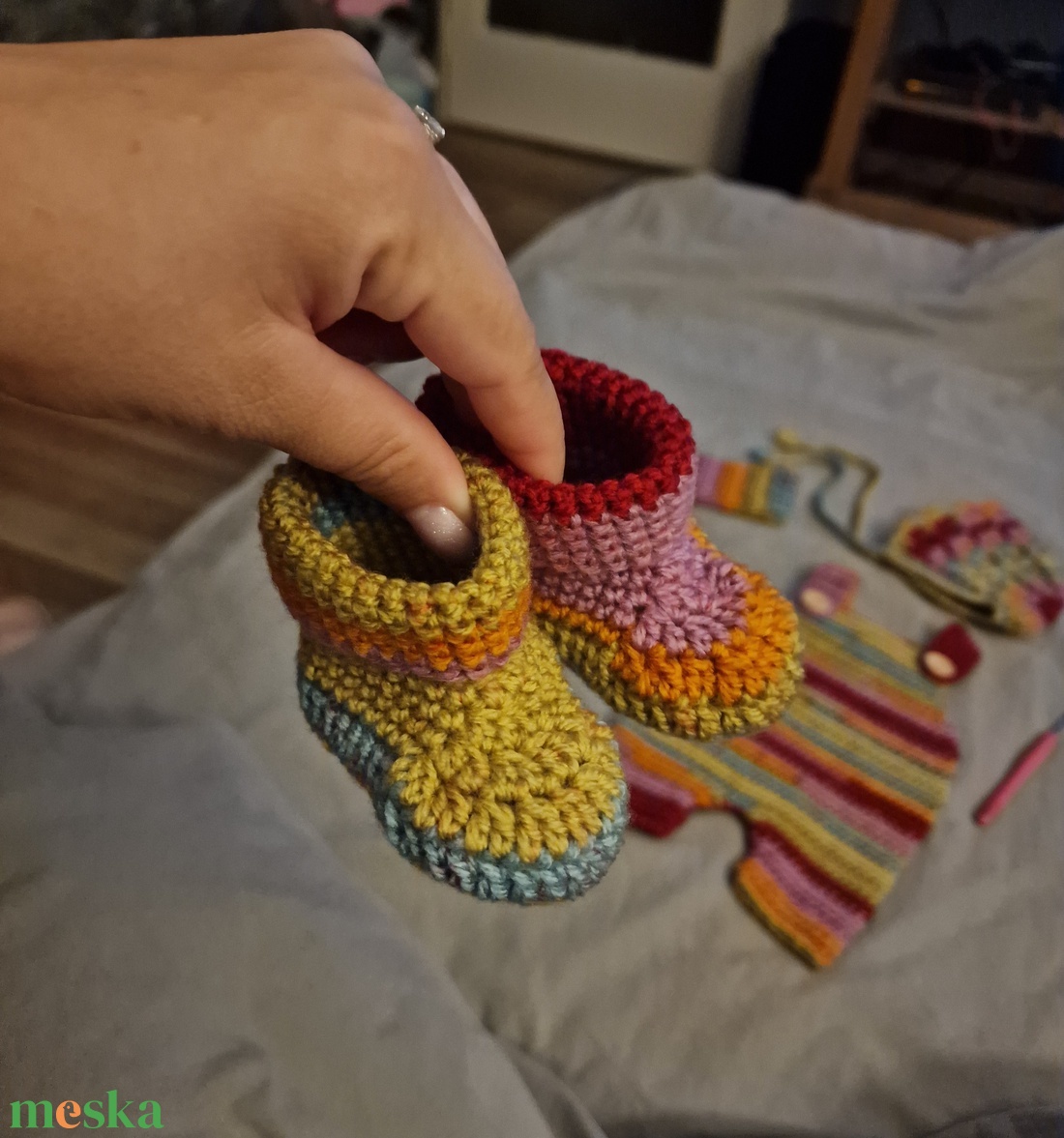 Horgolt kisbaba szett  - ruha & divat - gyerekruha - Meska.hu