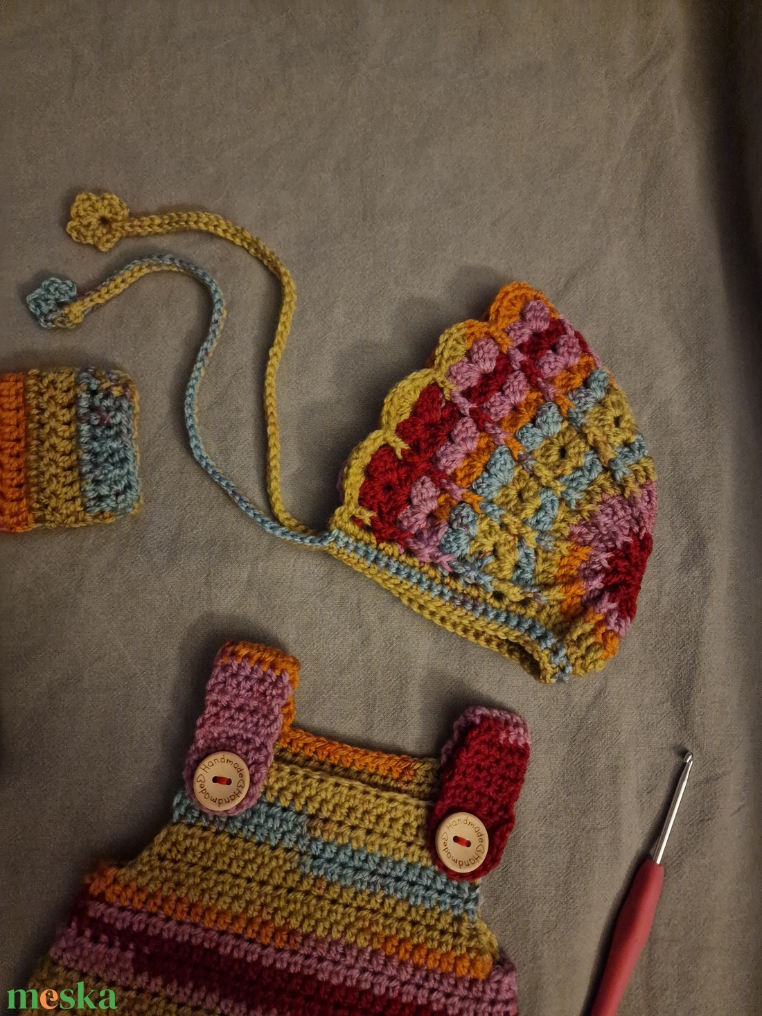 Horgolt kisbaba szett  - ruha & divat - gyerekruha - Meska.hu