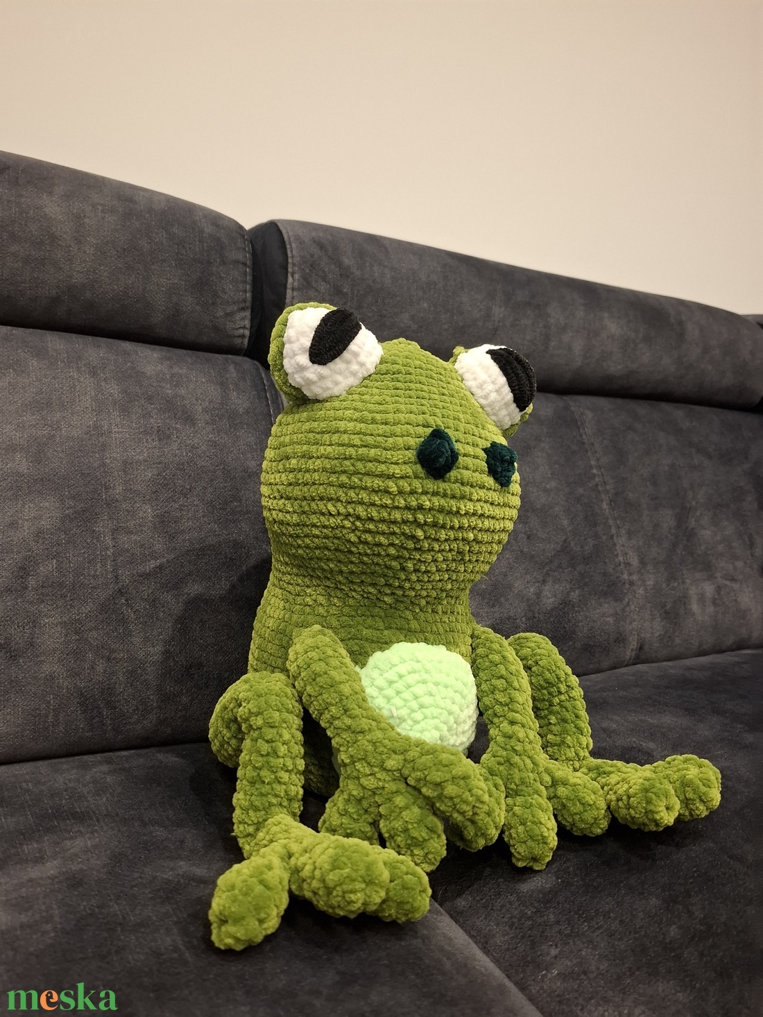 Horgolt béka - játék & sport - plüssállat & játékfigura - béka - Meska.hu