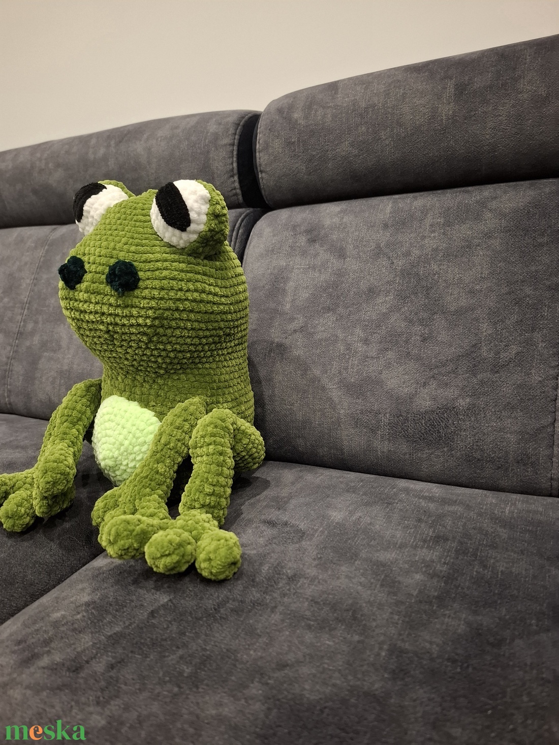 Horgolt béka - játék & sport - plüssállat & játékfigura - béka - Meska.hu