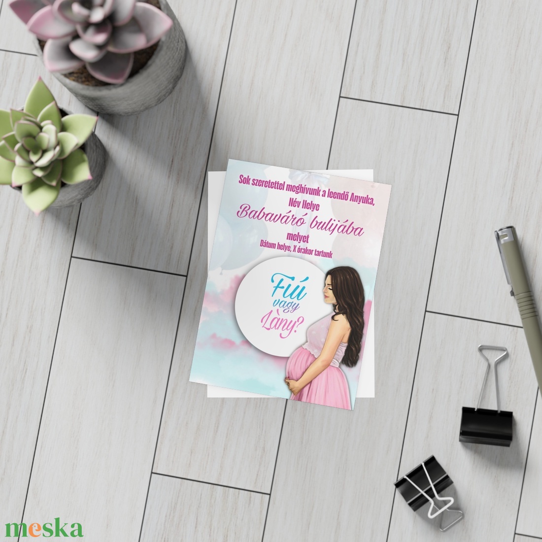 SoftBeauty Babaváró buli meghívó - otthon & életmód - papír, írószer - ajándékozás kellékei - meghívó - Meska.hu