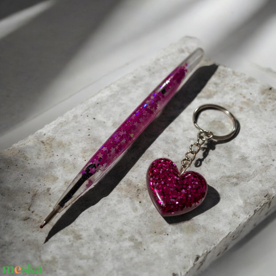 Toll és kulcstartó szett rózsaszín  - otthon & életmód - papír, írószer - ceruza & toll - Meska.hu