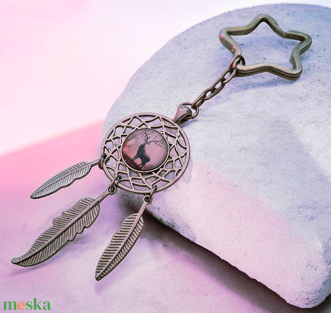 Szarvasos álomfogó kulcstartó  - táska & tok - kulcstartó & táskadísz - kulcstartó - Meska.hu