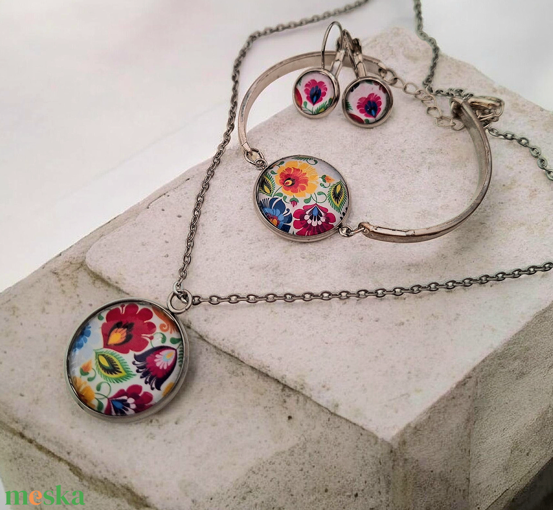Kalocsai mintás ékszer szett - ékszer - ékszerszett - Meska.hu